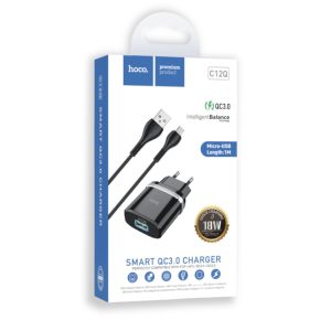 Cargador + Cable Hoco C12Q Micro Usb (18W)