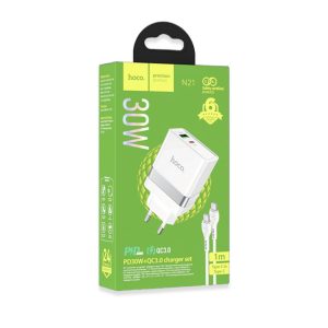 Cargador + Cable Hoco N21 Tipo C a Tipo C (30W)